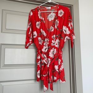 Vestique Red Floral Romper